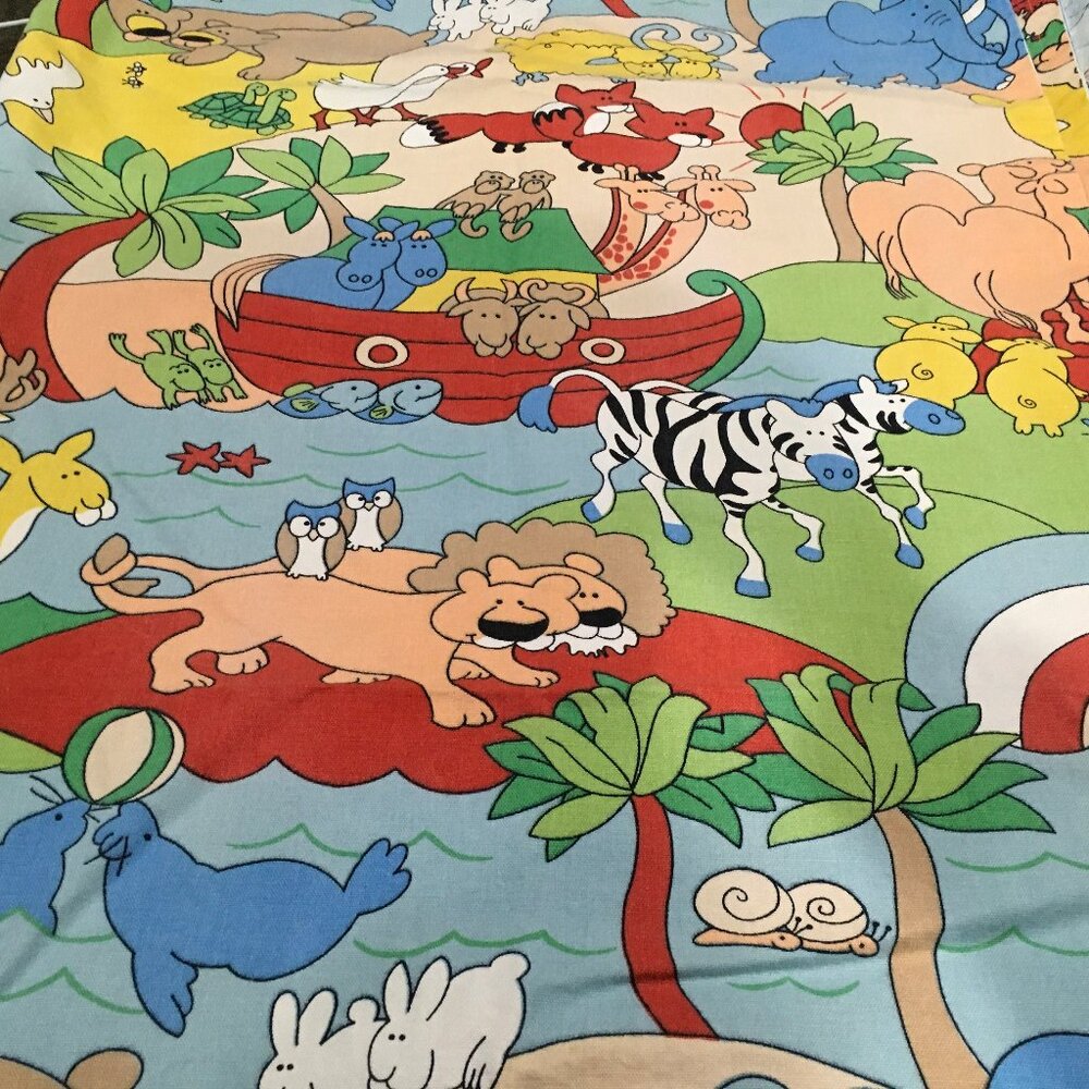 House N Home Fabrics & Draperies Panels Noah’s Ark 3 Panels Draperies Curtains